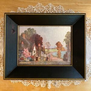 Vintage Franklin Foil Picture Frame Co Spring Village 1067